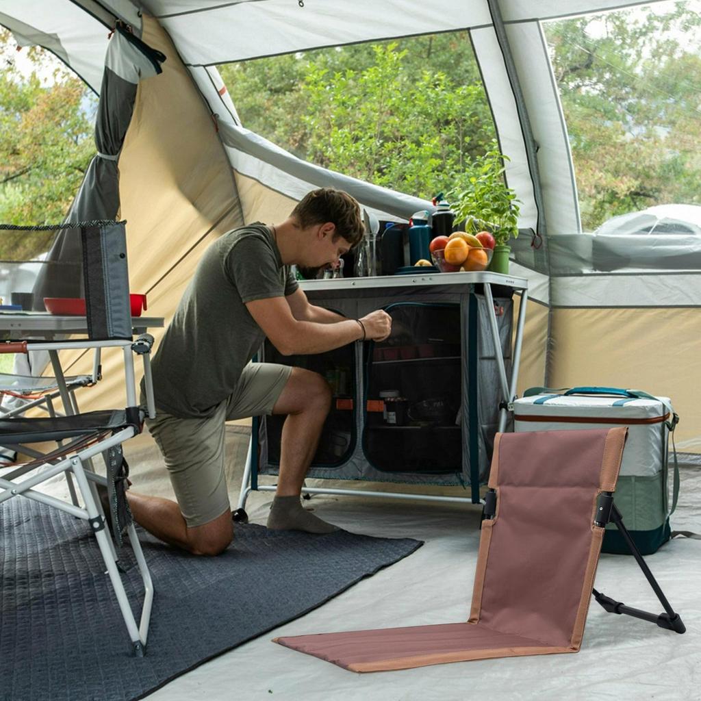 Camping Floor Chair Oxford Fabric Folding Beach Sit Mat with Back Support Lightweight Travel Lounge Chair For Camping Fishing