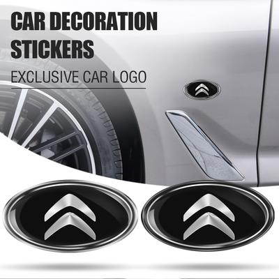 1 unidad de pegatina ovalada de aluminio para coche, emblema decorativo para Citroën C4 Picasso Xsara C5 Aircross Cactus C1 C2 C3 C6 C8