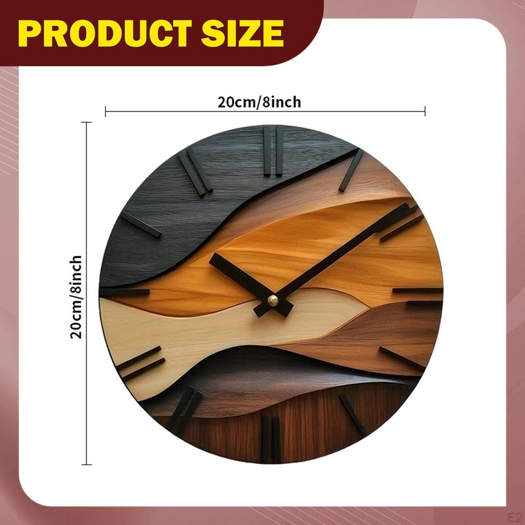 Holz Wanduhr Dekorativ Leise Ornament Geräuschlos für Zimmer Innen Einzugsgeschenk Zuhause
