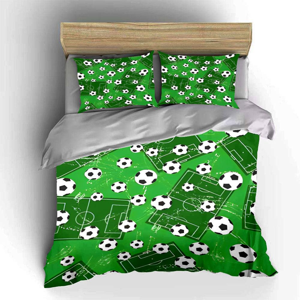 Soccer Balls, Fields Pattern. Bedding Sets Duvet Cover Sets Duvet Covers Pillowcases(1 * Duvet Cover 2 * Pillowcases Without Duvet Insert)