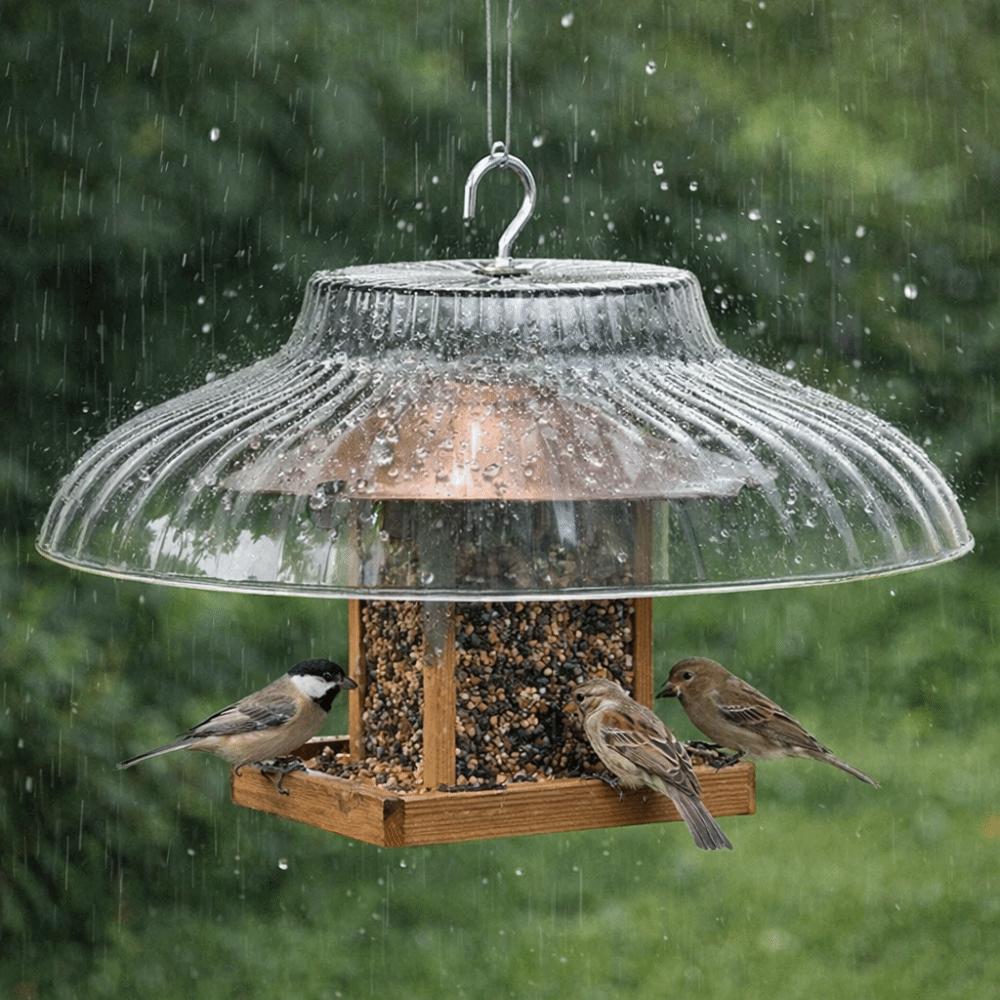 Waterproof Bird Feeder Protective Protector Hanging Bird Feeder Rain Cover  Backyard