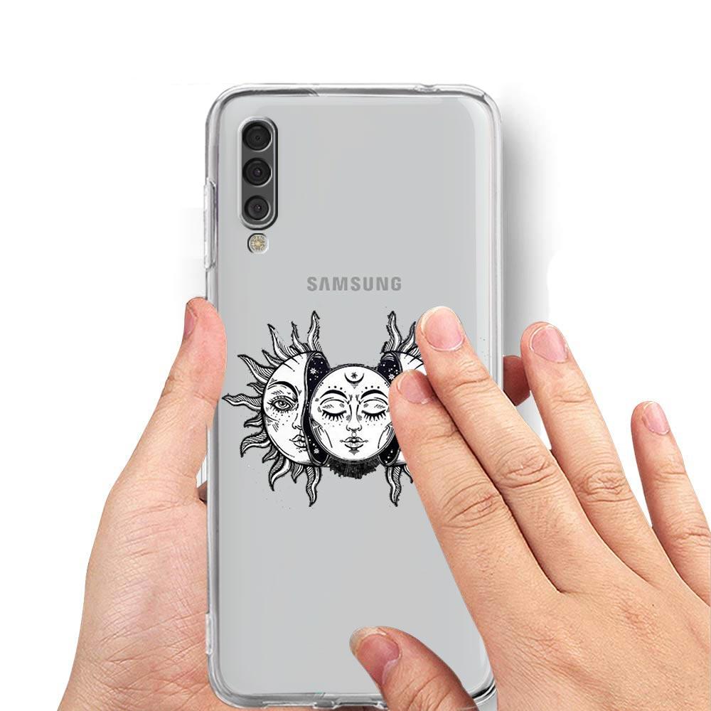 Funny Sun Moon Angel Eyes Phone Case For Samsung Galaxy A12 A32 4G A50 A70 A20E A20S A10S A22 A30 A40 A52 A72 5G A02S A04S Cover