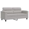 Vidaxl Sofa 2-Osobowa, Jasnoszary, 140 Cm, Tapicerowana Mikrofibrą