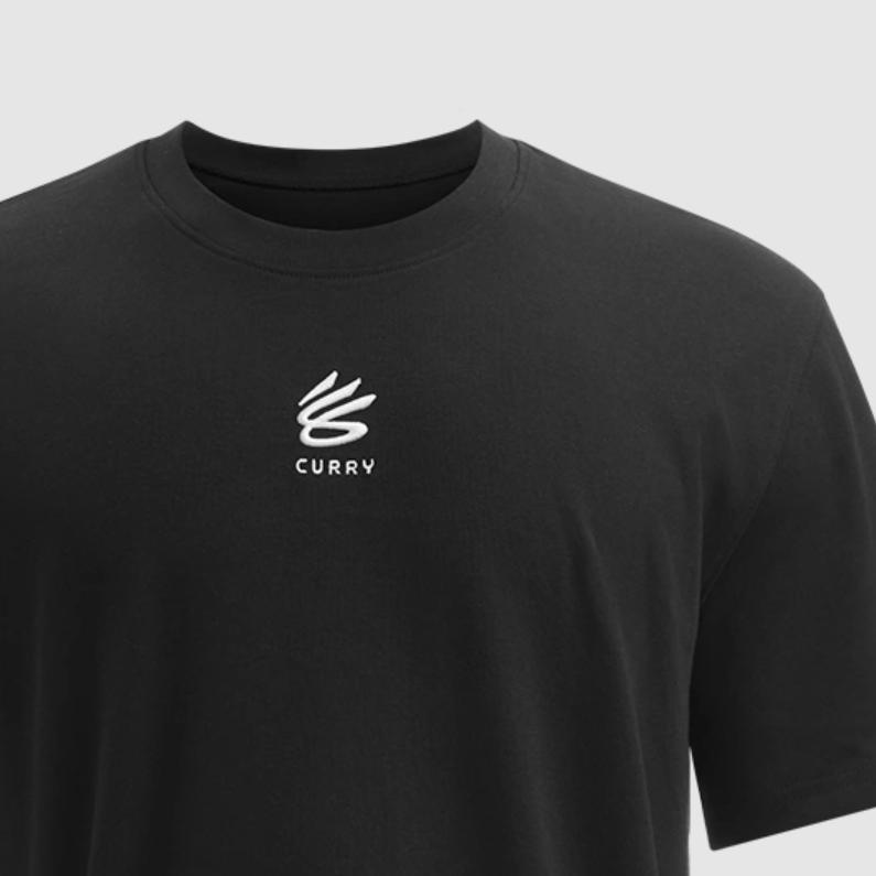 Under Armour Curry Series Logo Moisture-Wicking Crew Neck T-Shirt Men Tops Black 1387107-001