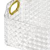 Small Organizer Bin Cabinet Storage Bin Pattern Texture Clear PET Comfortable Handles Versatile Basket for Bathroom