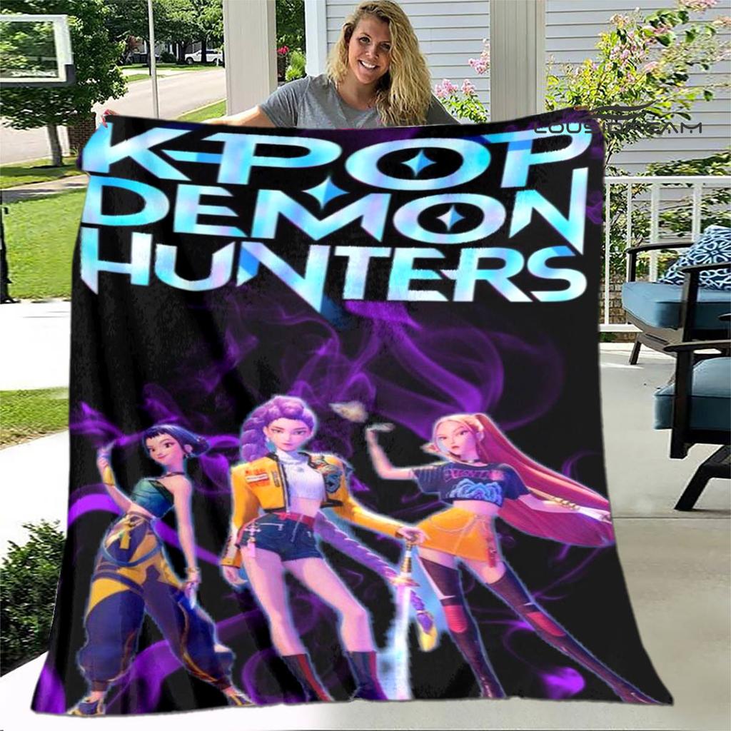 3D KPop Demon Hunters Cartoon blanket Warm blankets Soft and comfortable blanket Home Travel Blankets bed linings Birthday Gift