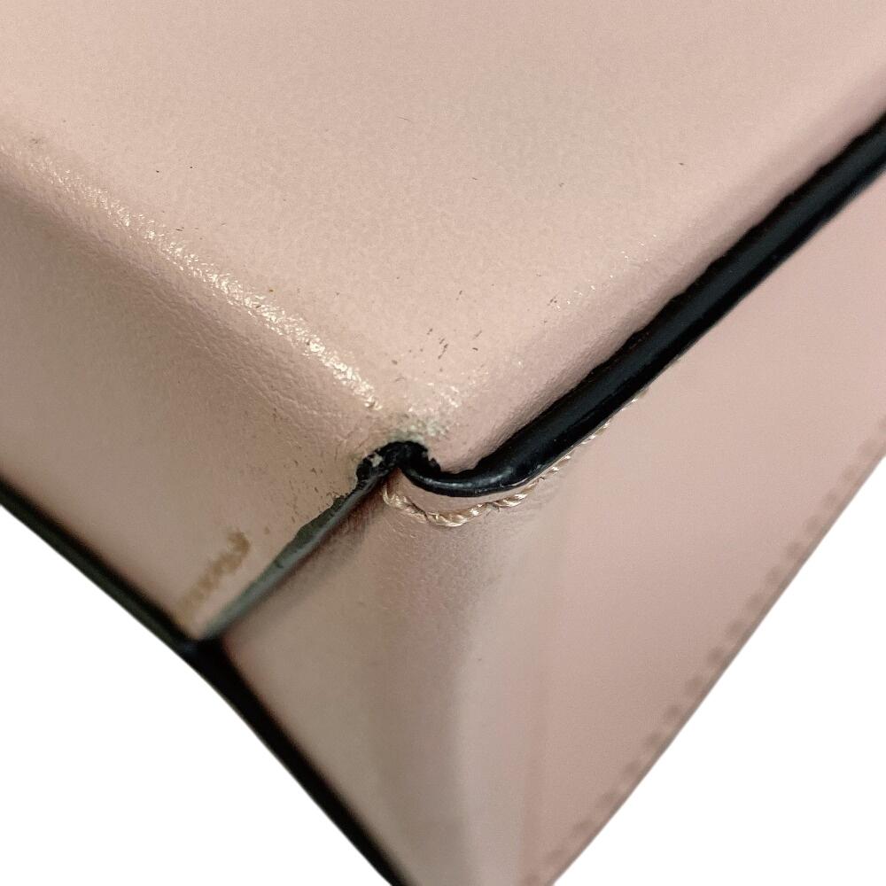 FENDI 8BH382 2WAY handbag leather shopping bag small Shoulder Bag pink leather Women Used