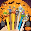 Stylish Matte Texture Pens Halloween Ballpoint Pen, Cute Ghost Skull Pumpkin Retractable Gel Ink Portable Pocket Clip 0.5mm Fine Point Writing Pen for
