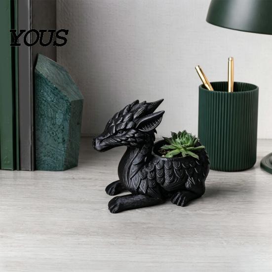 Kräuterpflanzen Topf 3D Gedruckter Drachen Pflanztopf, Mini Sukkulenten Blume Schreibtisch Innen Außen Behälter, Haus Balkon Dekoration Dekorativ