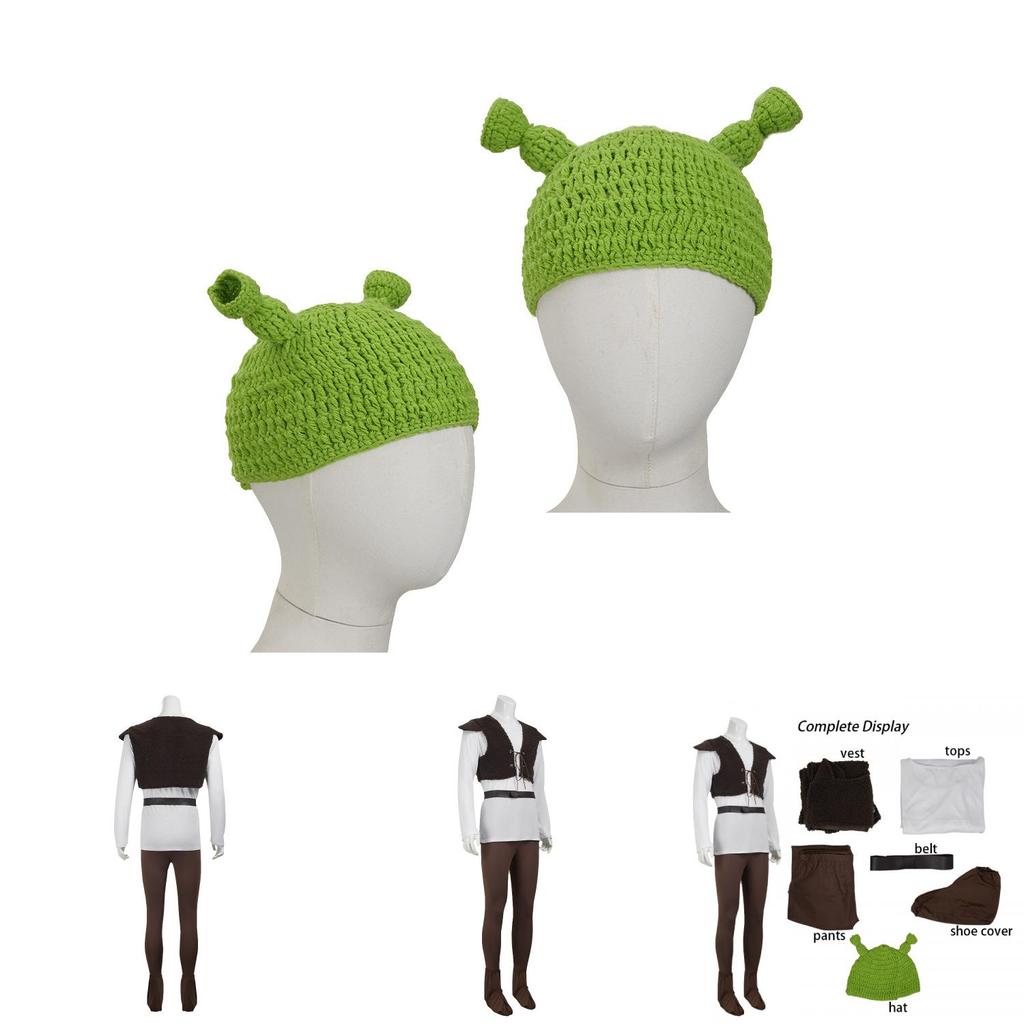Shrek Character Costume With Vintage Style Polyester Material For Cosplay Events