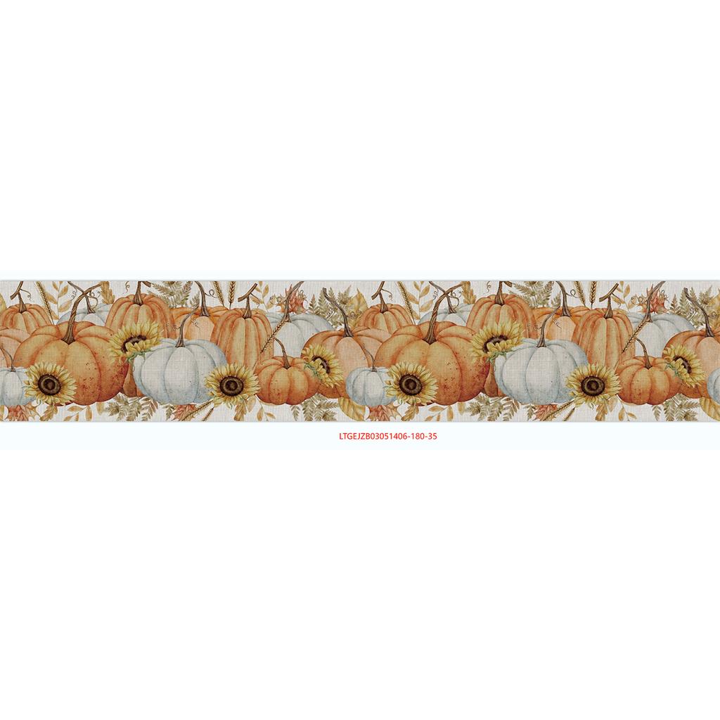 Thanksgiving Fall Harvest Kitchen Table Decorative Tablecloth, Maple Pumpkin Turkey Tablecloth