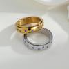 Twinkling Star Rotatable Titanium Steel Ring for Women - Stress Relief & Couple Design