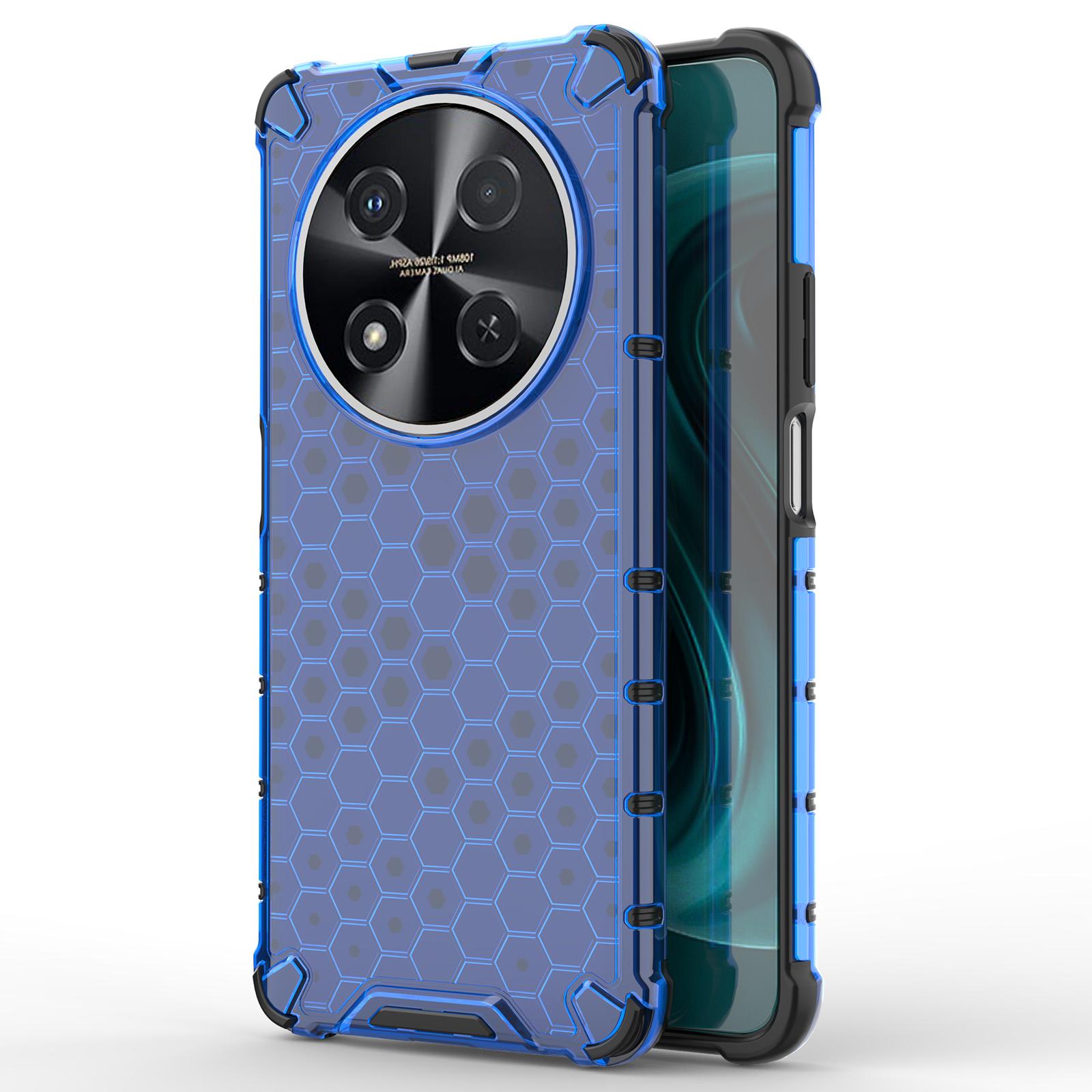 

For Huawei nova 12i 4G/Enjoy 70 Pro Case PC+TPU Honeycomb Design Protective Phone Cover Blue