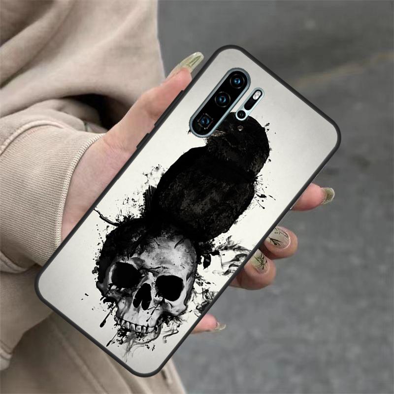 Gothic Skull Case For Huawei Nova 3i 7i 8i 11i Y60 Y70 Y90 Y61 Y91 10 9 SE 11 Pro P20 P40 P30 Lite Cover