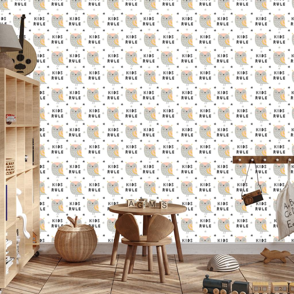 Owls and stars wallpaper for living room and bedroom 50x1000
