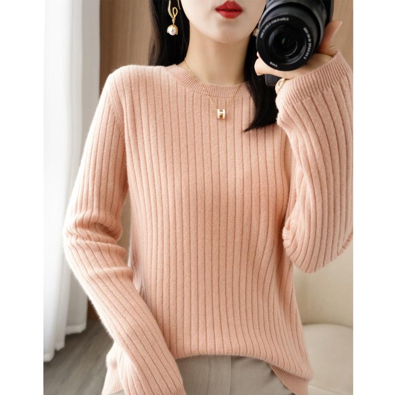 GMXIA Rundhals Pullover mit Kordelzug am Saum Damenmode Allround-Pullover Locker Einfarbig Damen