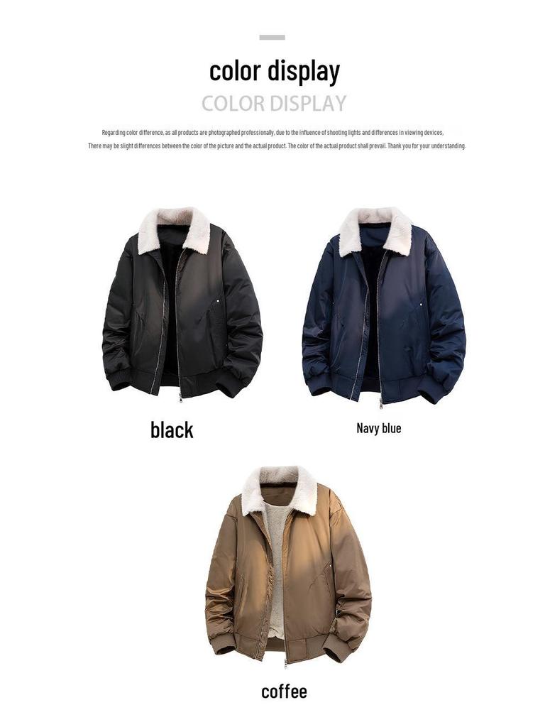 2025 Retro Fur Collar White Duck Down Winter Jacket with Fleece Lining - Thick, Warm, and Loose Niche Outerwear