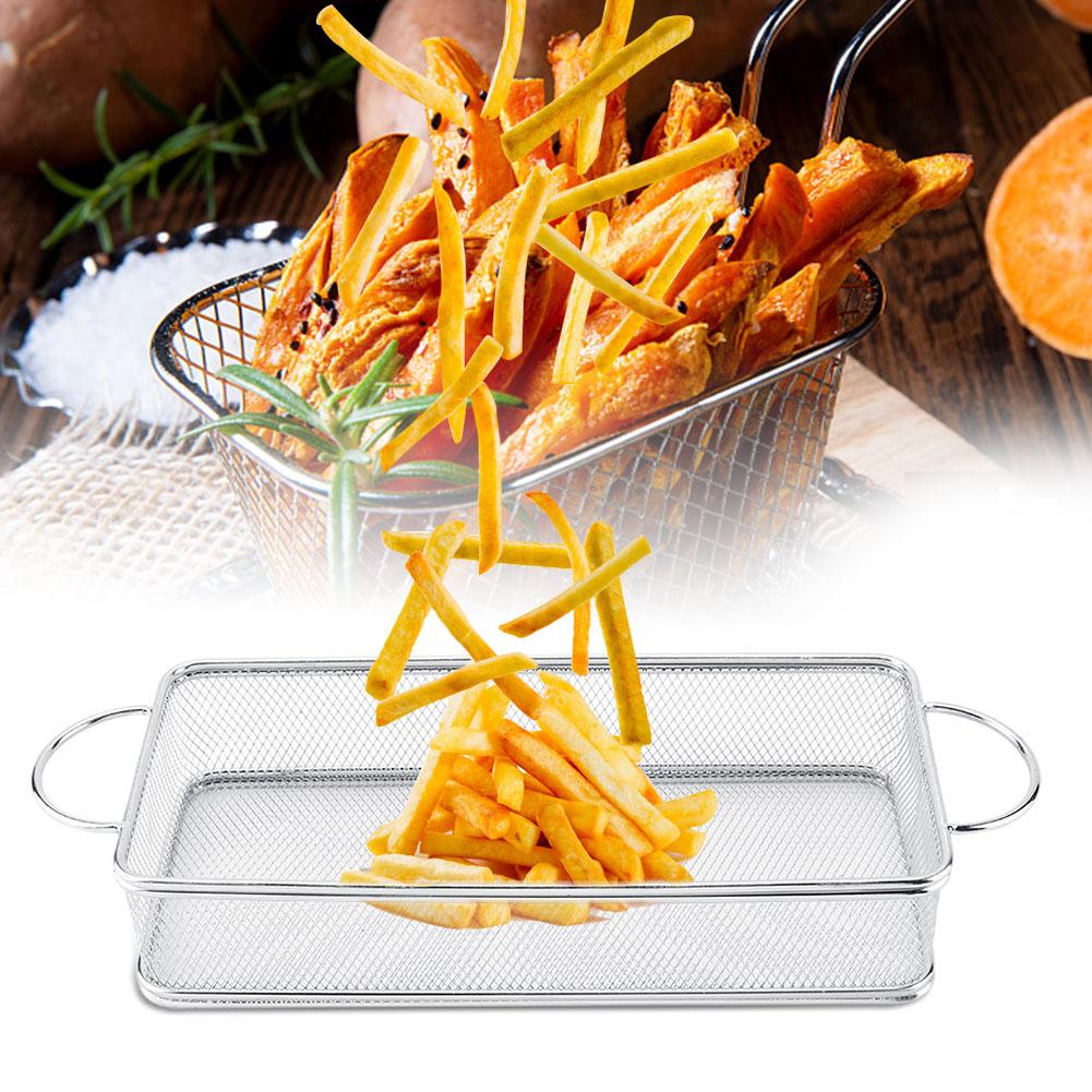 Edelstahl Frittierkorb Multifunktions-Netzfrittierkorb(27*12*6cm)