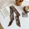 Leopard Print Slender Scarf Long Neck Scarf New Small Silk Scarf  Bag Decoration