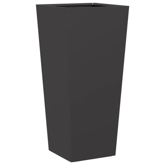 VidaXL Jardinière noir 35x35x75 cm acier, jardinière d'extérieur, boîte à fleurs, boîte de jardin, jardinière de patio, 851080
