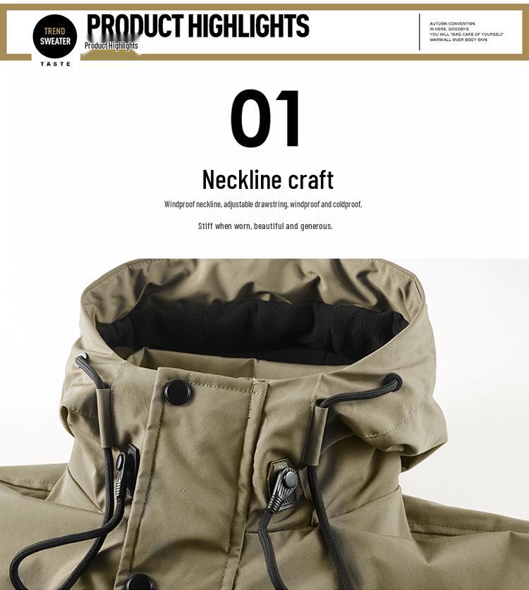 2025 Men's Hooded Cotton Jacket - Autumn Winter Workwear, Casual Outdoor Warm Coat 99668
