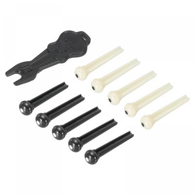 Uxcell Acoustic Guitar Bridge Pin Pegs Plastic Guitar String Pin Replacement Beige for Black Acoustic Guitar with Bridge Pin Puller Pack of 36