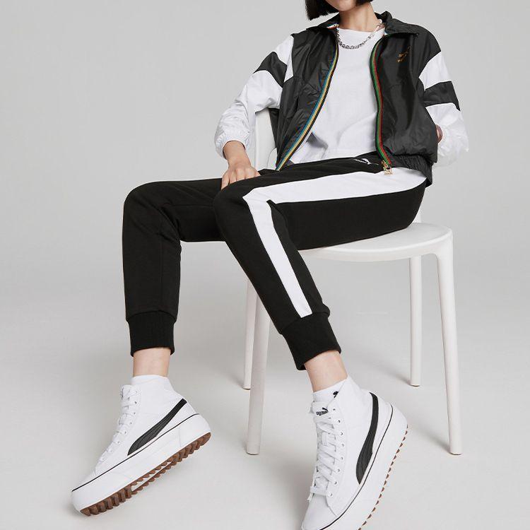 Puma Iconic T7 Embroidered Logo Colorblock Joggers Women Bottoms Black 531415-01