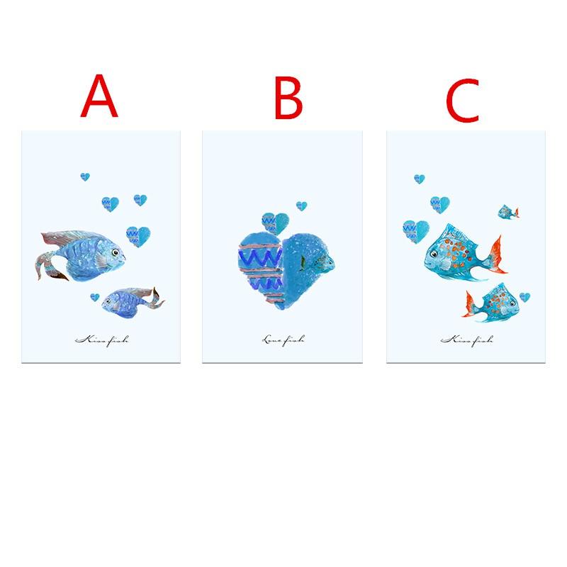 Fish Abstract Simple Canvas Painting Wall Art Print Posters and Prints Decorative Picture for Living Room Home Decor Framed