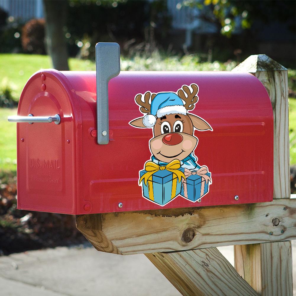 2024 Christmas Cartoon Magnet Fridge Stickers Christmas Tree Santa Elk Snowman Kitchen Fridge Wall Stickers Xmas Decoration