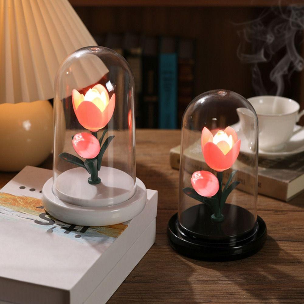 with Lampshade LED Flower Light Romantic Tulip Night Light Sleeping Lamp  Wedding Decor