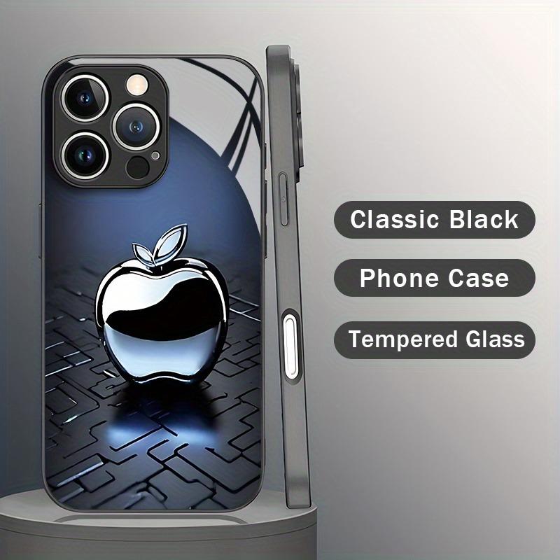 Metal Technology For Apple Pattern Glass Material Phone Case For iPhone 17 16 15 14 13 12 11 Pro Max Plus 16E 17Air XS X Cover