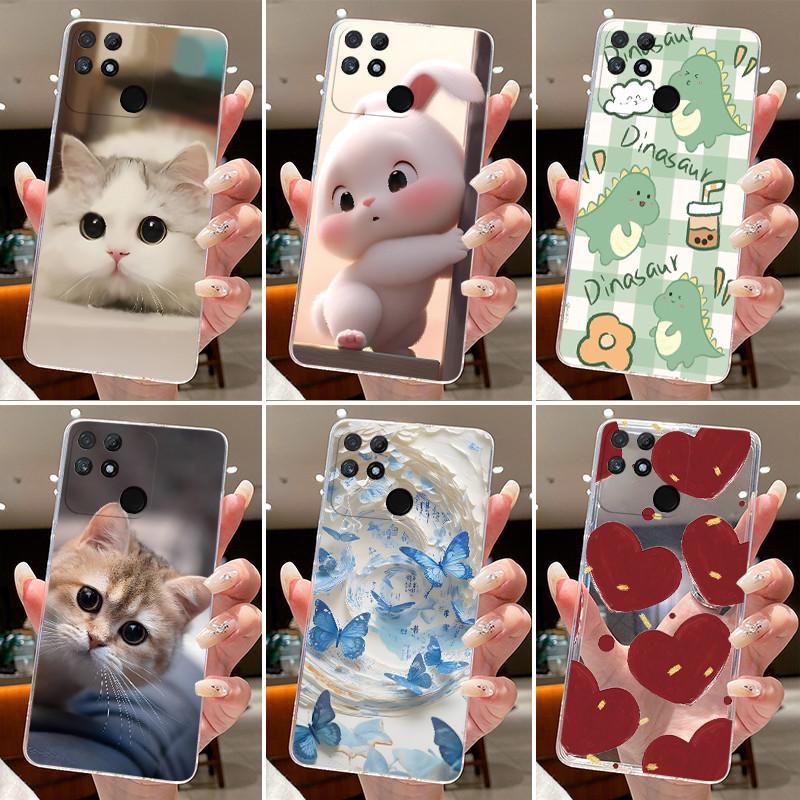 Casing For Realme Narzo 50A Fundas Capa Clear Silicone Jelly Soft TPU Back Cover Cute Rabbit Cat Dinasaur Phone Case Coque