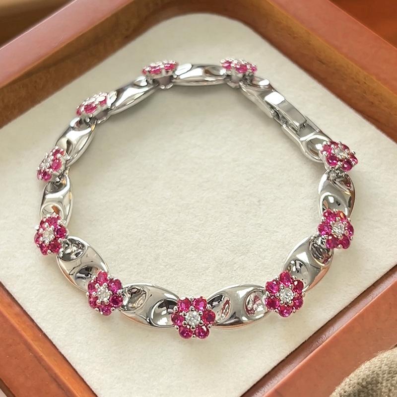

Jewelry Bracelet Retro Flower Light Luxury High-End Jewelry Women Full Of Diamonds