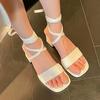 Strappy Sandals Female Summer New Fashion Thick with Temperament High Heels