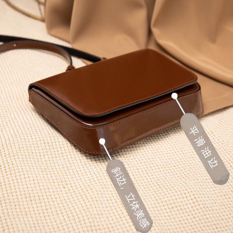 2025 Neuer Stil Vielseitige Umhängetasche aus Rindsleder - Exquisites Schlichtes Braunes Tofu-Design