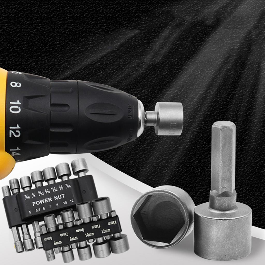 9/14Pcs Socket Nut Driver Set Hex Drill Bit Set Impact Driver Socket Adapter for Hand Drill Electric Screwdriver