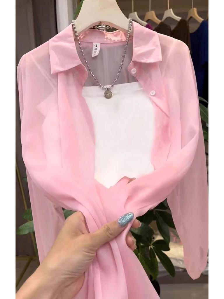 Women's Pearlescent Ice Silk Sun Protection Jacket - Lightweight, Smooth, Trendy Summer Cardigan