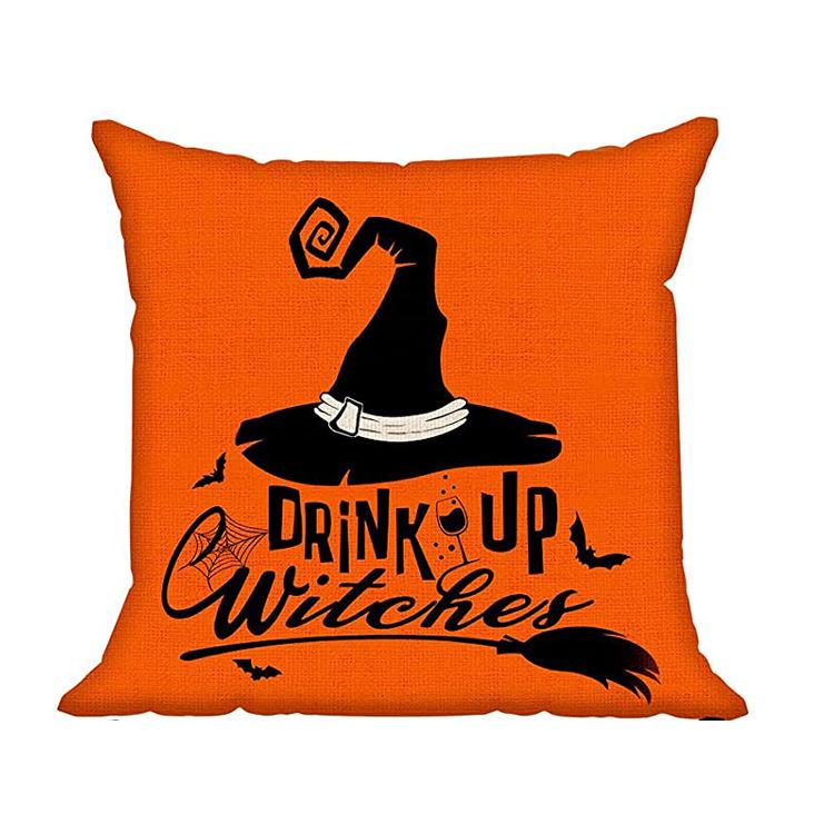 Halloween Pumpkin Letters Pushing Cover New Style Pushing Pillow Cover Pumpkin Festival Cushion Backrest Cover