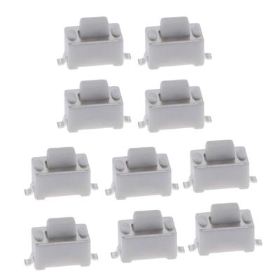 10Pcs Self Resetting Type Microswitch White Button Plastic Microphone Button Switches Caps Tact Switches Push Button