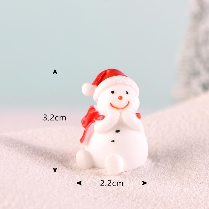 Christmas Tree Santa Claus Snowman Ornaments Miniature Garden Decor Figurines