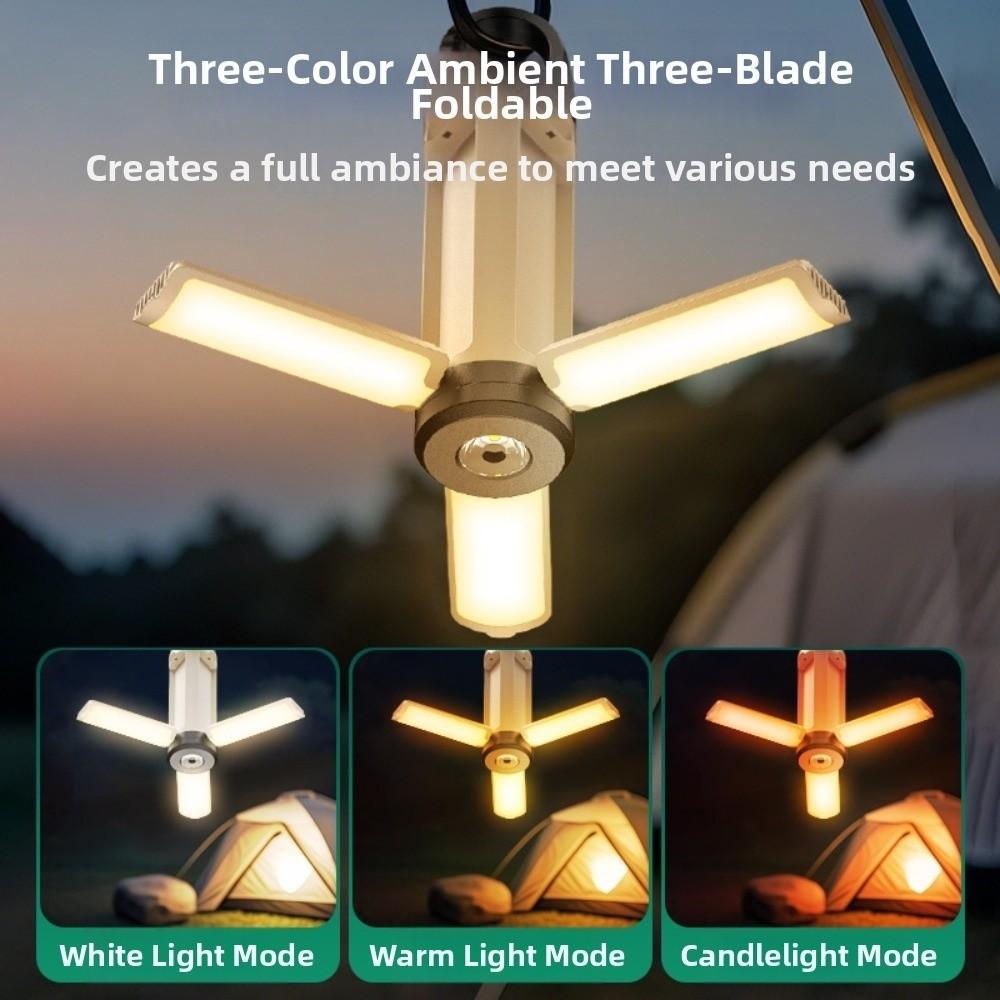 Multipurpose LED COB Camping Light Foldable Rechargeable Work Light Flashlight 1200 MAh Waterproof Hanging Tent Light Outdoor