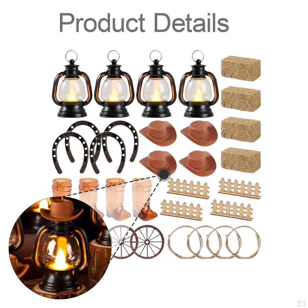 Cowboy Theme Party Decors Set Supplies Lightweight Mini Durability Creative Western Style