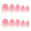 Minimalist Polka Dot Autumn/Winter Wearable Short Round False Nails