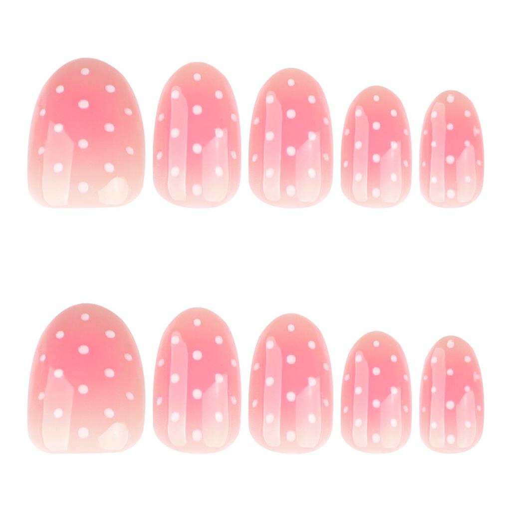 Minimalist Polka Dot Autumn/Winter Wearable Short Round False Nails