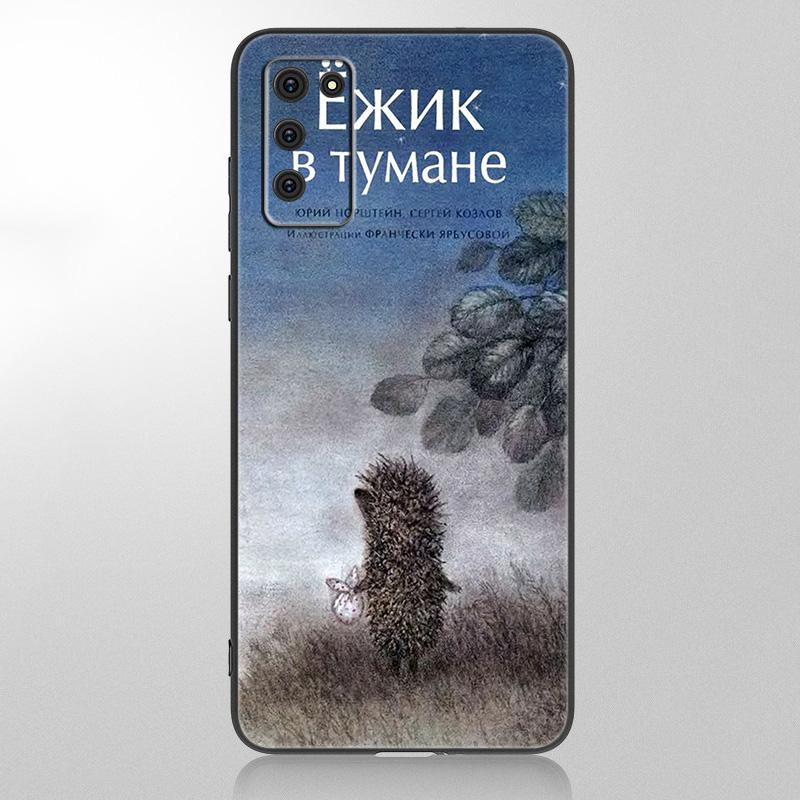 Pouzdro na telefon Ježek v mlze pro Samsung Galaxy A12 A02S A22 A32 A52 A72 A71 A51 A41 A31 A21 A11 A50 A70 A10S A20S Černý kryt