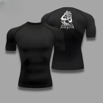Męska Koszulka Kompresyjna Bleach Grafika Sportowa Szybkoschnąca Koszulka do Siłowni Bluza Fitness Elastyczna Góra Koszulka Rękaw Ochrona przed Otarciami