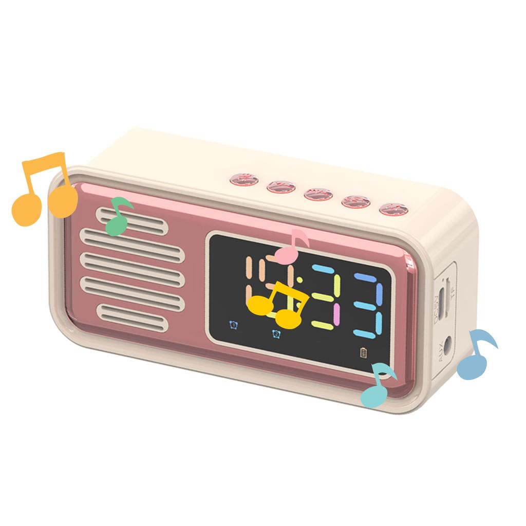 Bluetooth Speaker Portable Innovative Retro Tabletop Alarm Wireless Speaker with LED Color Screen