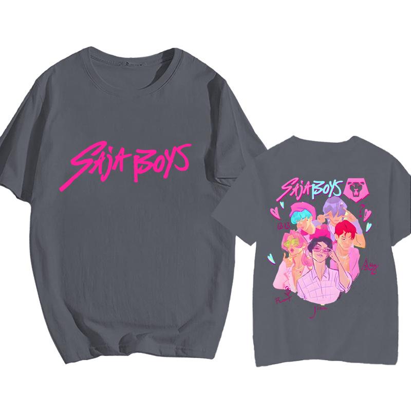 9 Farben Beliebtes T-Shirt Cartoon KPop Dämonenjäger Elemente Druck Erwachsenen Trendy Herrenmode Lässig Übergröße Damen Street Top