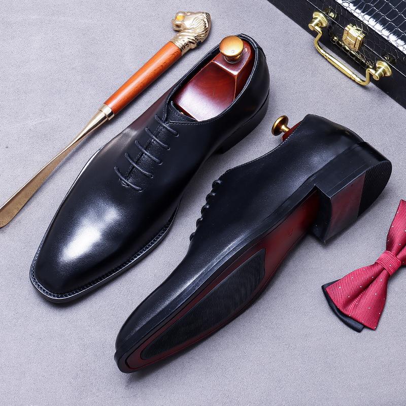 Men's Genuine Leather New Business Dress Leather Shoes Men's Cowhide Simple Whole Leather