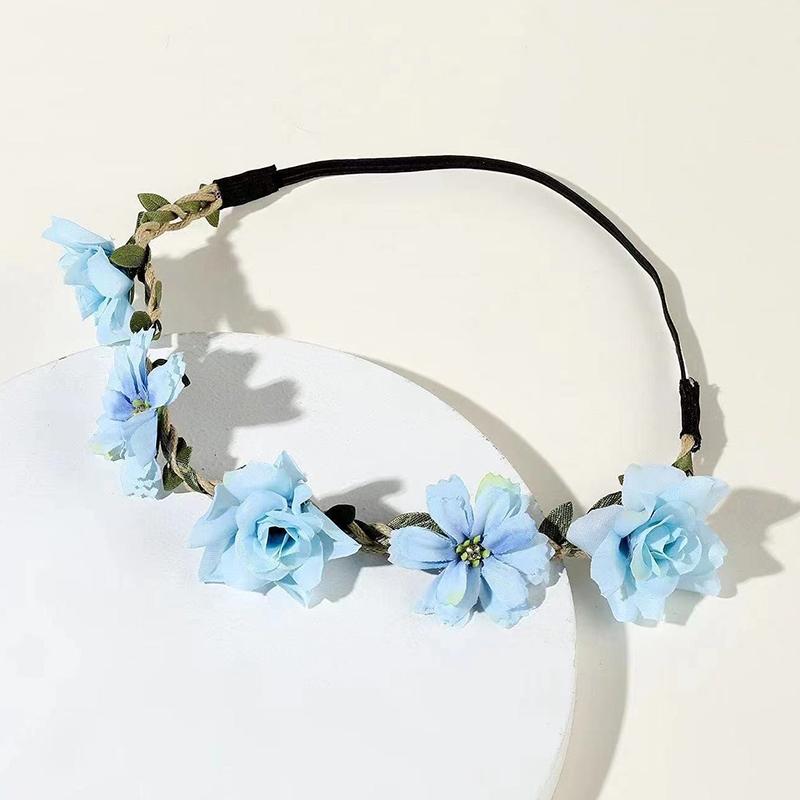 

Милая повязка на голову невесты с цветами для женщин и девочек в стиле бохо, повязка на голову с цветочным венком, аксессуары для волос для вечеринки и косплея